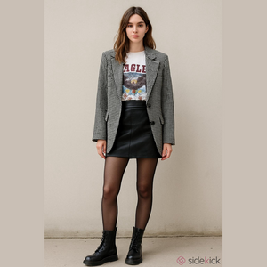 Retro 90's/Y2K Danier Black Leather Mini Skirt Size S